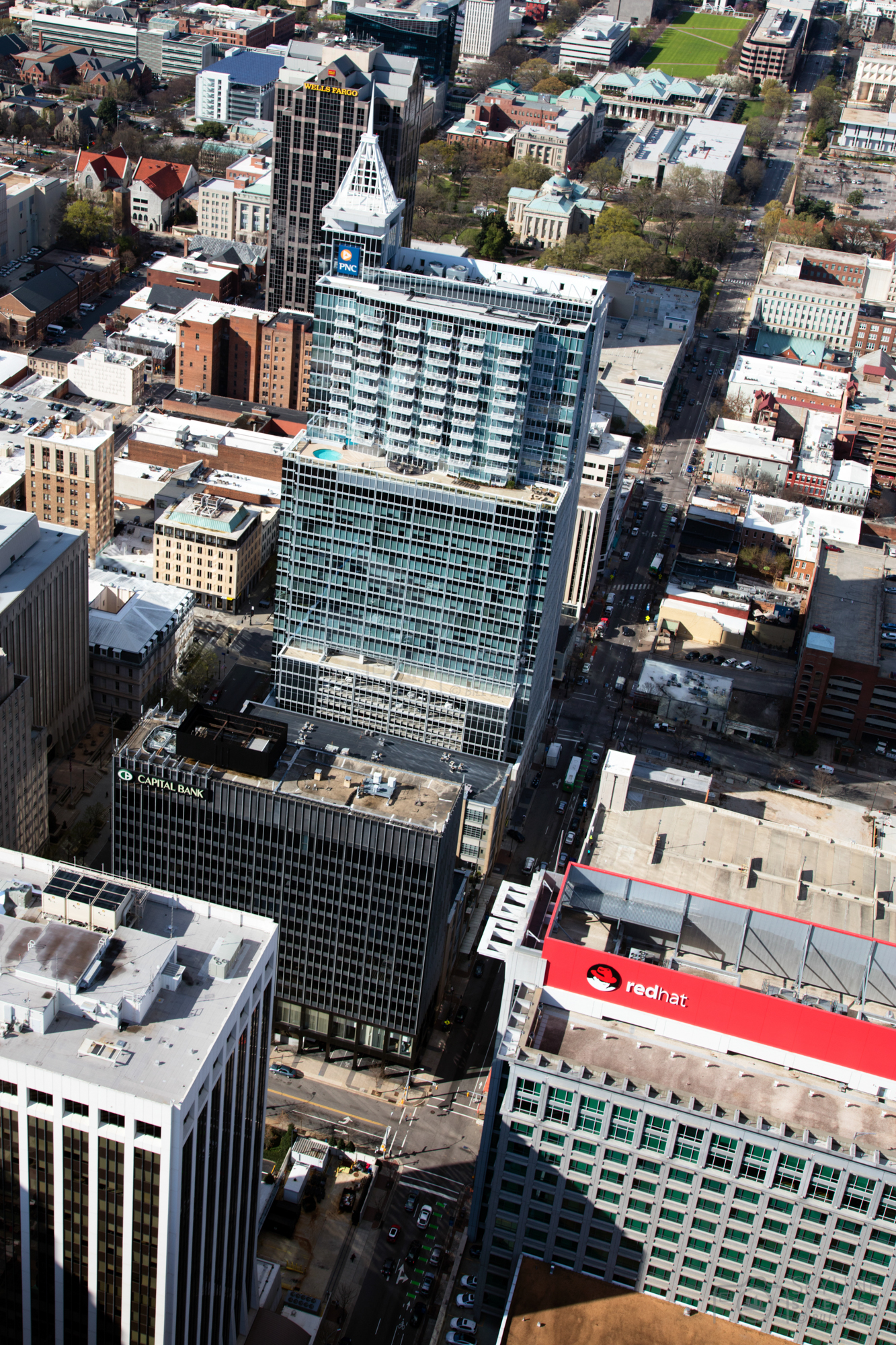 Aerial from Central Raleigh, North Carolina