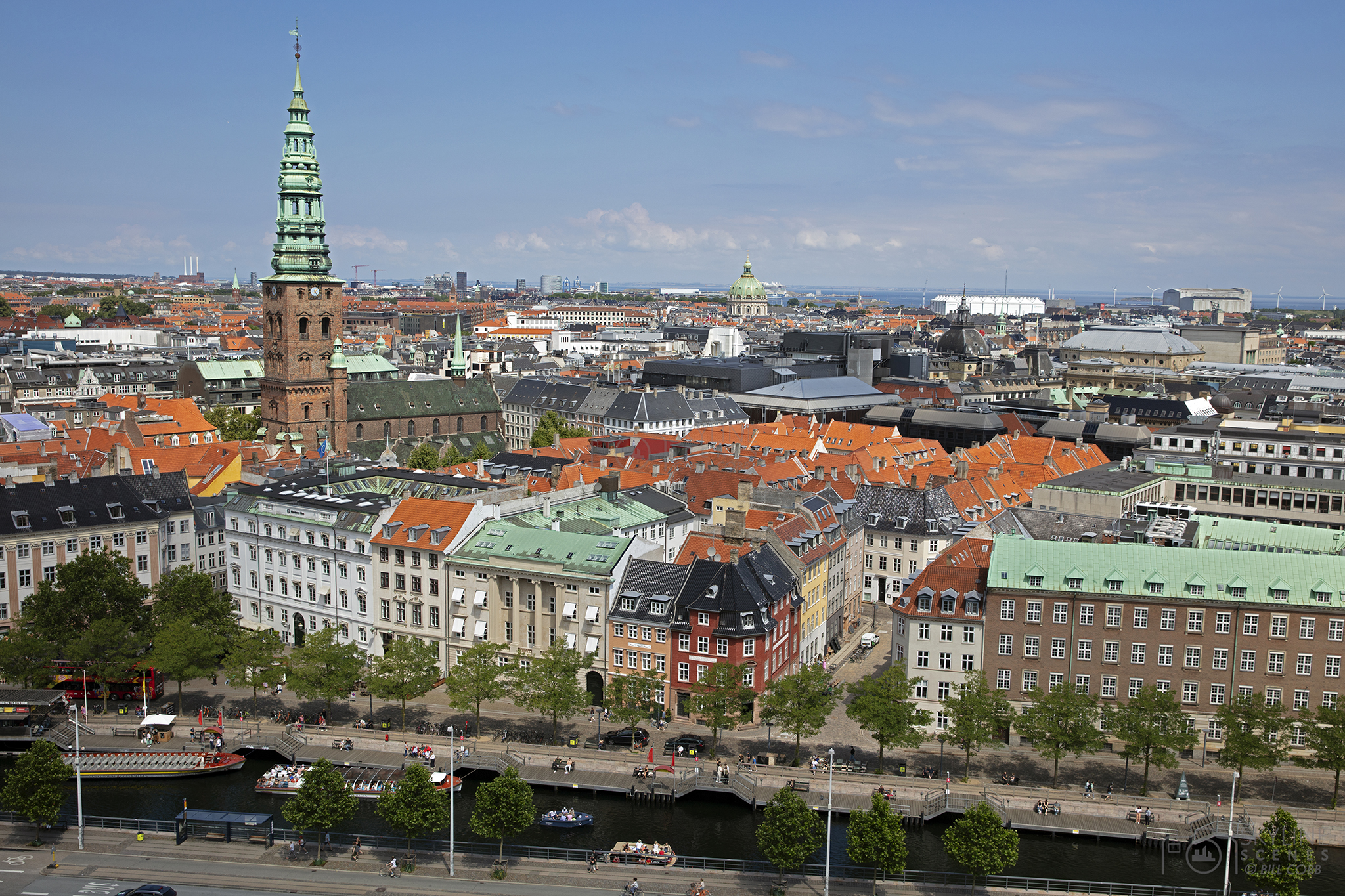 Historic Copenhagen, Denmark from above images for sale by Skylinescenes.
